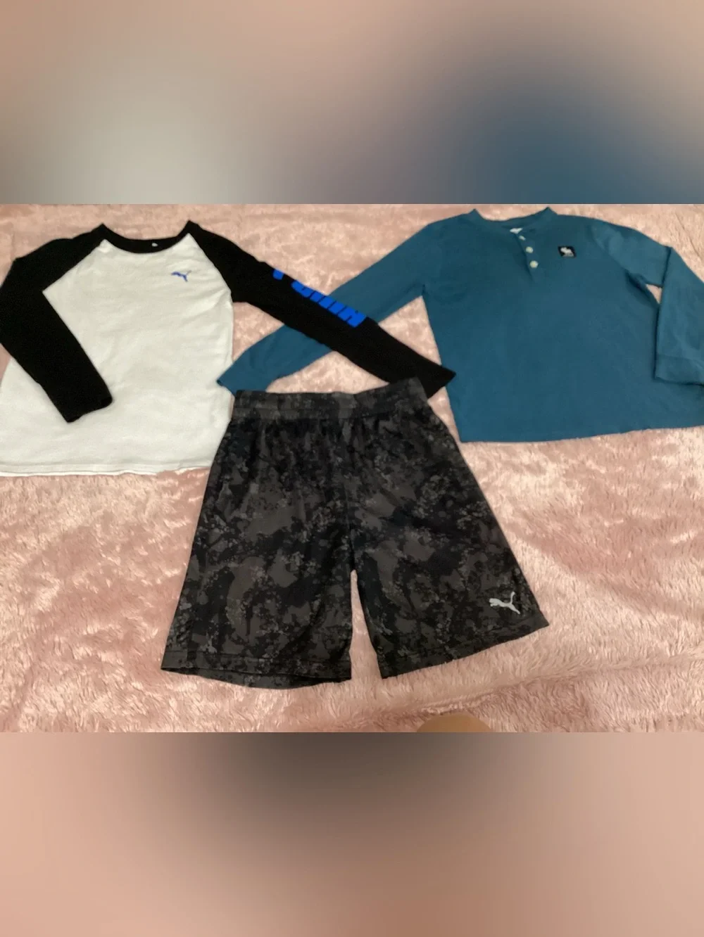 Boys Puma Athletic Shorts and Tee and Long Sleeve Shirts Bundle